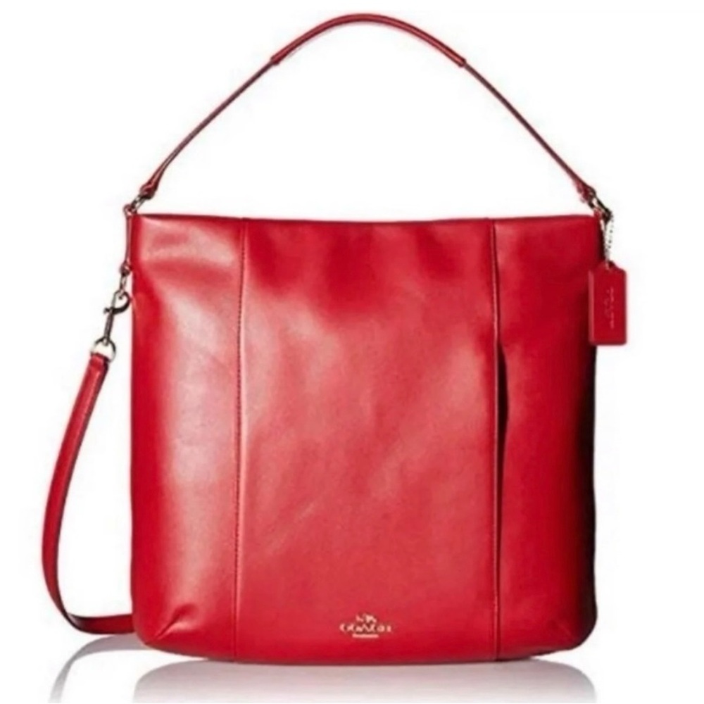 Coach New York Isabelle Large Red Leather Shoulder Bag